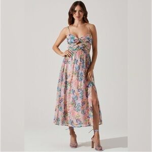 ASTR the Label Emine Sundress in Pink and Blue Floral
